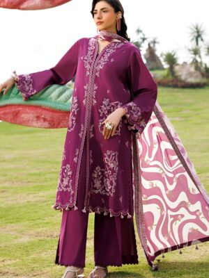 3 Piece - Printed Embroidered Suit - 42601534