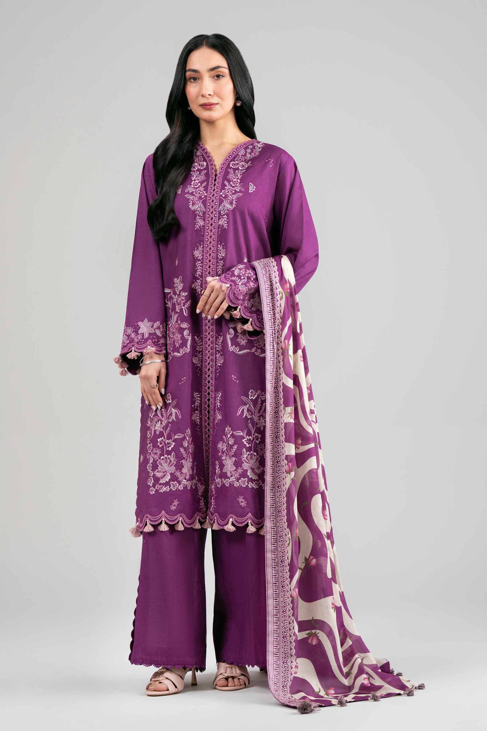 3 Piece - Printed Embroidered Suit - 42601534 - Image 7